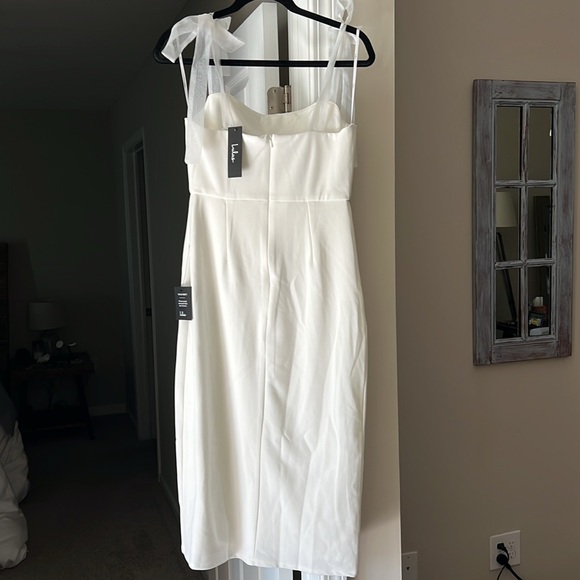 Romantic Celebration White Tie-Strap
Bodycon Midi Dress - Picture 7 of 9